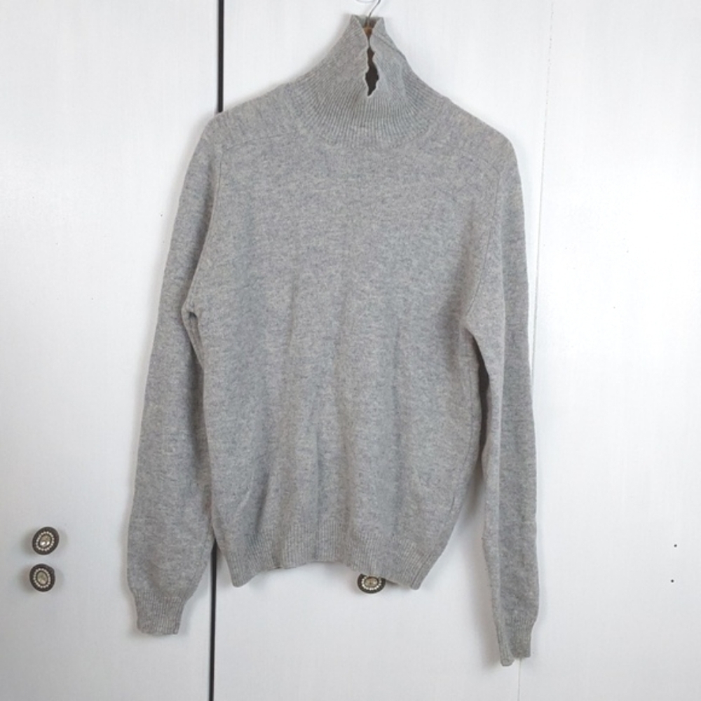 Antartex| Womens Ultra Soft Cozy Warm Gray Neutral Lambswool Sweater Sz.L
